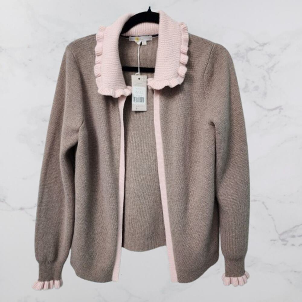 Boden Jessie Frill Collared Cardigan Wool Alpaca NWT Size 6